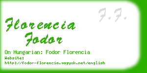 florencia fodor business card